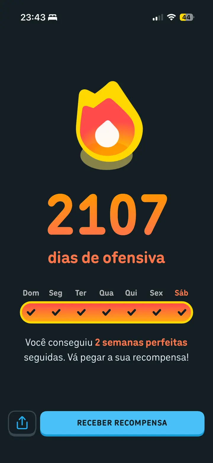 Registro de 2.107 dias consecutivos em um hábito de estudo